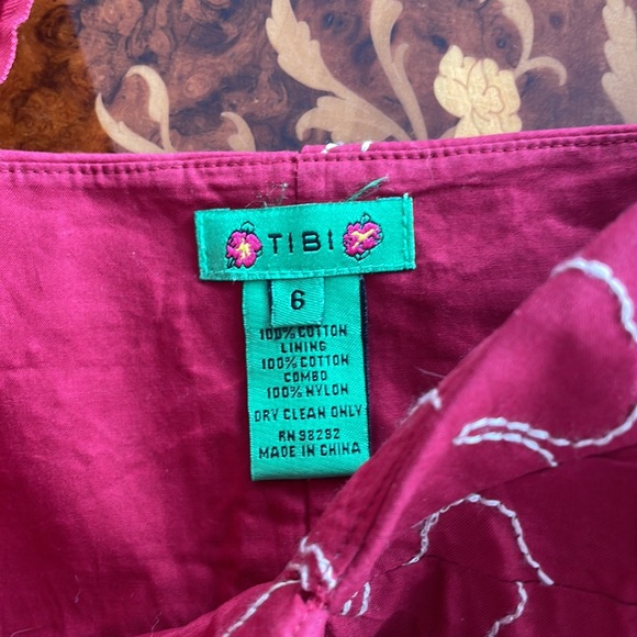 TIBI sz 4/6 red beaded tulle swing sweetheart dress shelf bust retro - Picture 6 of 9